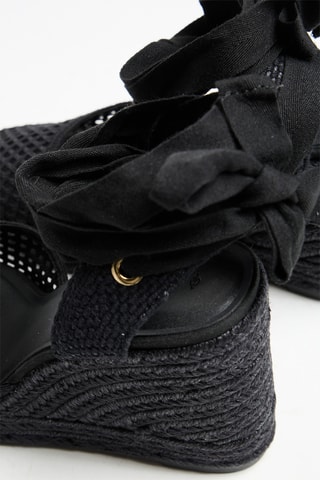Espadrilles met Sleehak - Zwart