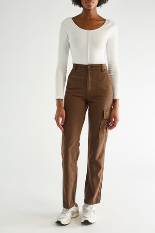 Broek Hoge Taille - Bruin