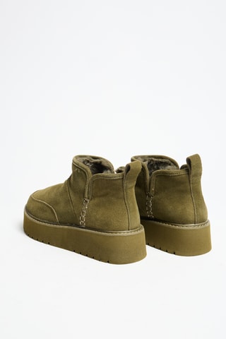 Gevoerde Platform Nubuck Enkellaarzen - Donkergroen