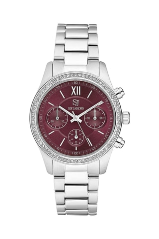 Reloj de cuarzo chapado en plata - Cronógrafo