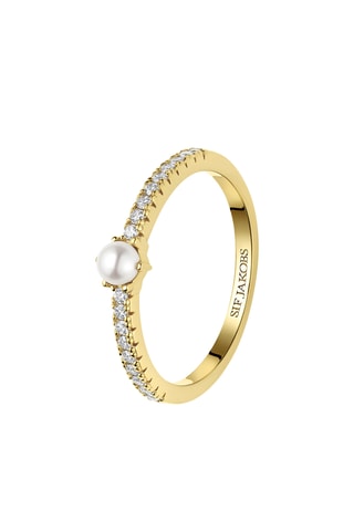 Anillo - Plata chapada en oro amarillo y perla cultivada de agua dulce