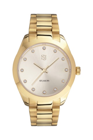 Reloj de cuarzo chapado en oro amarillo