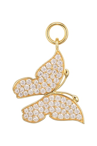 Charm Farfalla - Plata chapada en oro amarillo