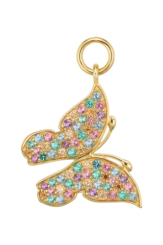 Charm Farfalla - Plata chapada en oro amarillo