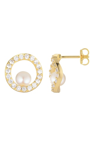 Pendientes Ponza - Plata chapada en oro amarillo y perlas cultivadas de agua dulce