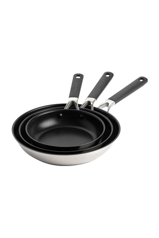 3 poêles en acier inoxydable - 20, 24 et 28 cm - KitchenAid
