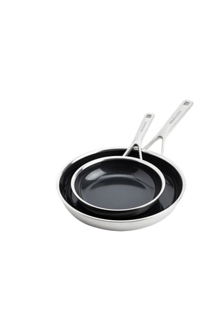 2 poêles en acier inoxydable - 20 et 28 cm - KitchenAid