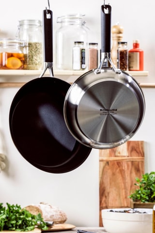 2 poêles en acier inoxydable - 20 et 28 cm - KitchenAid