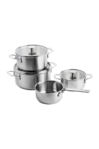 4 casseroles en acier inoxydable et 3 couvercles - 16, 16, 20 et 24 cm - KitchenAid