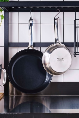 2 poêles en acier inoxydable - 20 et 28 cm - Kitchenaid
