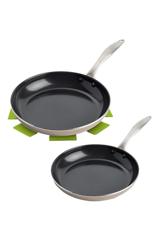 2 poêles revêtement céramique Roy - 24/28 cm - Greenpan