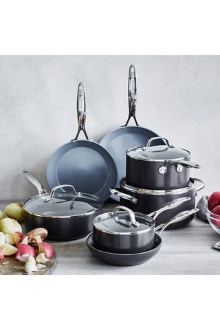 3 casseroles avec couvercles en acier inoxydable - 16/18/20 cm - Greenpan