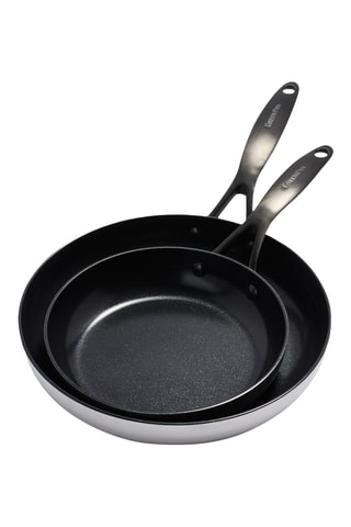 2 poêles en acier inoxydable - 20/26 cm - Greenpan