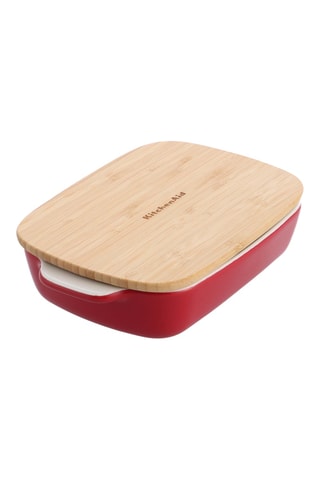 Travessa de forno em cerâmica com tampa - 33,6 x 27,8 x 23,4 cm - KitchenAid
