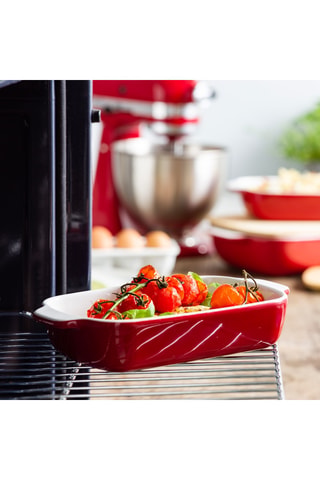 Travessa de forno em cerâmica com tampa - 33,6 x 27,8 x 23,4 cm - KitchenAid