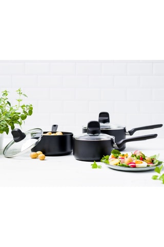 3 casseroles avec couvercles Memphis - 16/18/20 cm - Greenpan