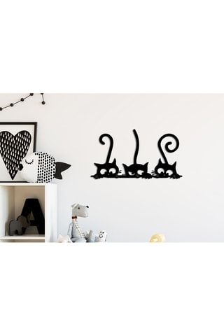 Perchero mural Hidden Cats - Negro