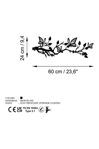 Perchero mural Butterfly World - 60 x 24 x 2 cm
