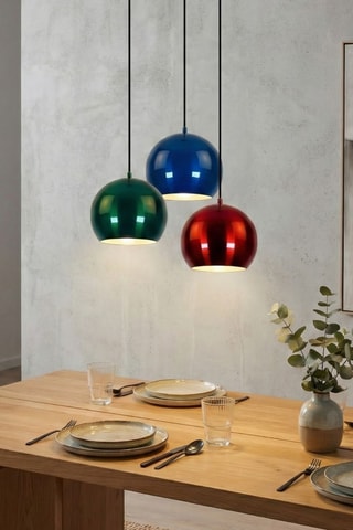 Lámpara de techo - Rojo y verde claro - 3 x 40 W