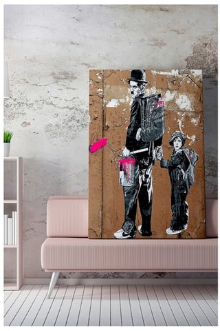 Wanddecoratie "Charlie Chaplin" Banksy - 70 x 100 cm