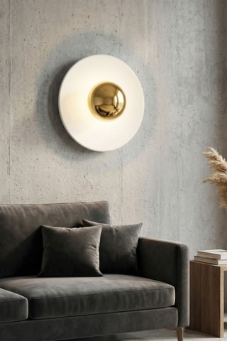 Aplique mural - Blanco y dorado - 8 W