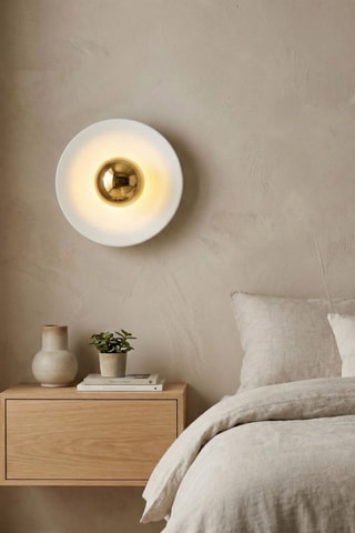Aplique mural - Blanco y dorado - 8 W