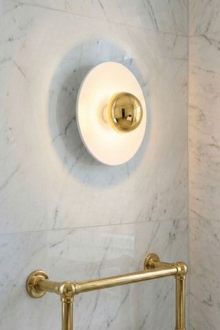 Aplique mural - Blanco y dorado - 8 W