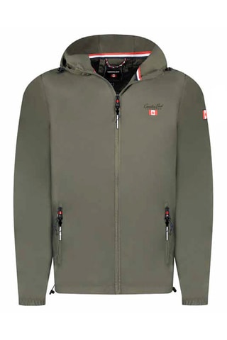 Chaqueta con capucha - Verde, blanco y rojo