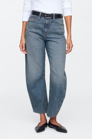 Jeans tapered a vita alta - Indaco