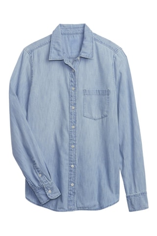 Camicia in jeans in cotone bio - Celeste