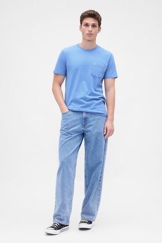 T-shirt straight en coton biologique - Ciel