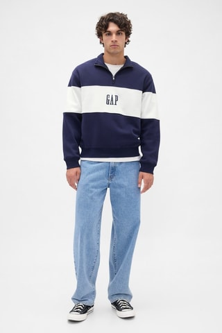 Felpa oversize in pile - Navy
