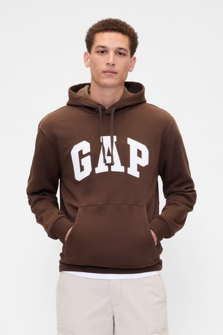 Felpa in pile con cappuccio - Marrone scuro
