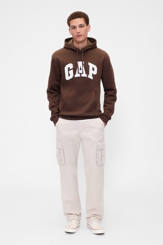 Felpa in pile con cappuccio - Marrone scuro