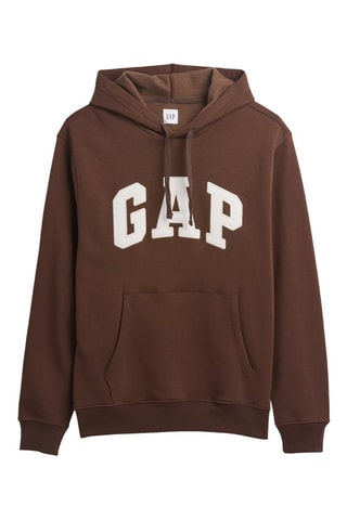 Felpa in pile con cappuccio - Marrone scuro
