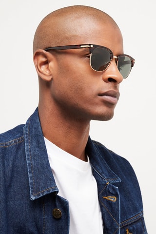 Lunettes de soleil polarisées homme - Catégorie 3 - Miel - Noir, argenté et gris