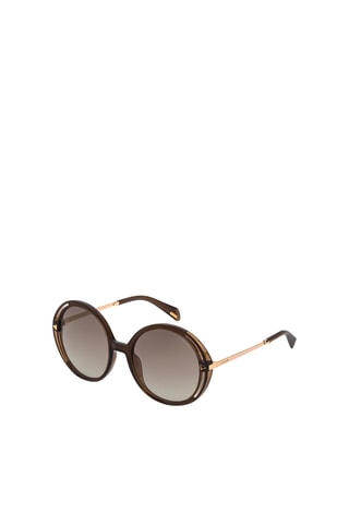 Lunettes de soleil femme - Catégorie 2 - Police - Marron, doré et gris