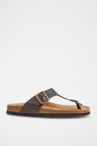 Sandali in pelle - Marrone scuro
