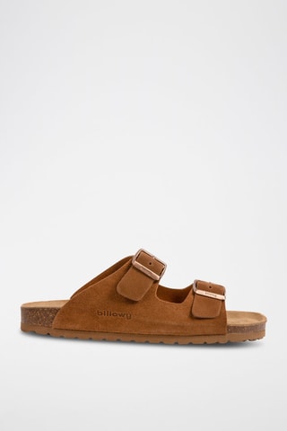 Ciabatte in pelle Rosso - Cammello