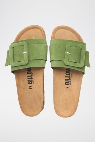 Ciabatte in pelle scamosciata - Verde 