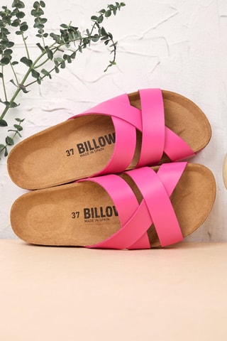 Ciabatte in pelle - Fucsia