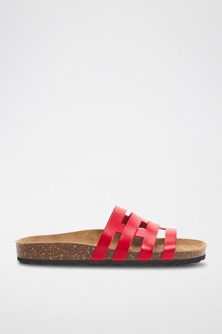 Ciabatte in pelle - Rosso 