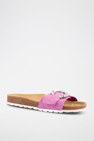 Ciabatte in pelle scamosciata Rosso - Malva