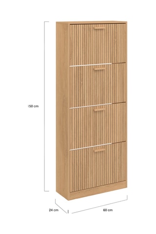 Zapatero de 4 puertas abatibles Faustine - 60 x 150 x 24 cm