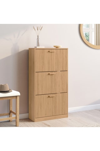 Zapatero de 3 puertas abatibles Faustine - 60 x 24 x 113 cm
