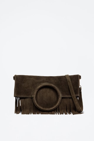 Sac à main en nubuck Amendolara - Vert foncé
