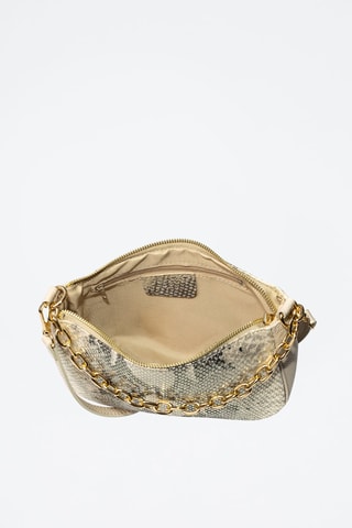 Sac à main en cuir - Noir, beige et doré