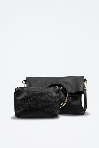 Sac à main en cuir Corinna - Doré et noir