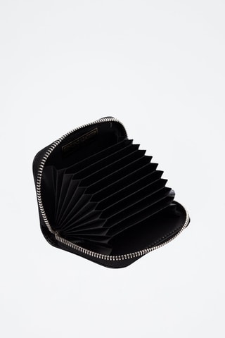 Porte-carte en cuir Balocco - Noir et argenté