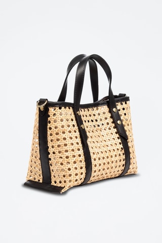 Sac à main en cuir Apollosa - Beige et noir